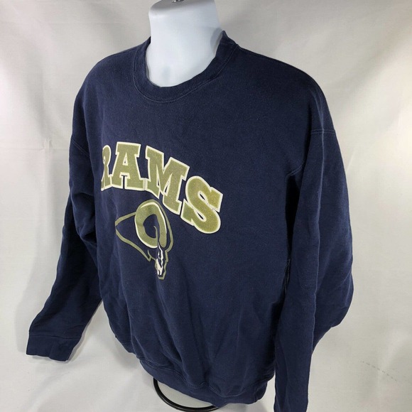 VINTAGE ST LOUIS RAMS LA SWEATSHIRT SPARKLE GLITTER LOGO XL PULLOVER CREW NECK - Picture 6 of 11